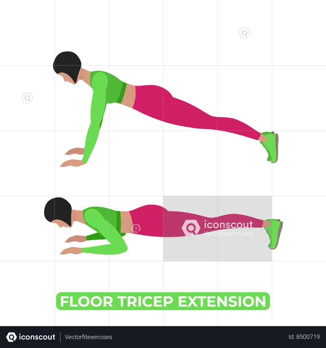 Woman Doing Floor Tricep Extension  Illustration