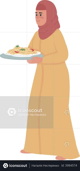 Woman doing food donation  Illustration
