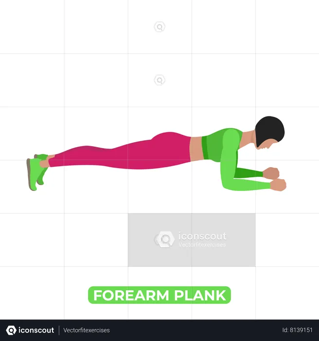 Woman Doing Forearm Plank  Illustration