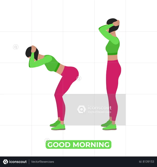 Woman Doing Good Morning  Illustration