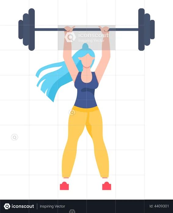 Woman doing gymnastics and workout  Illustration