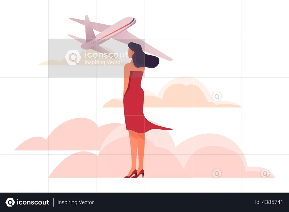 Woman doing international travel  Illustration