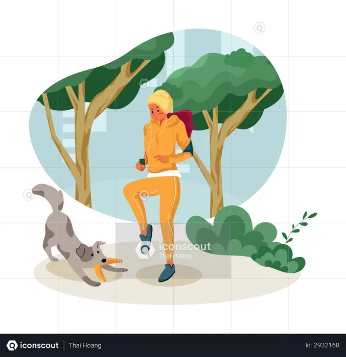 Woman doing jogging  Illustration