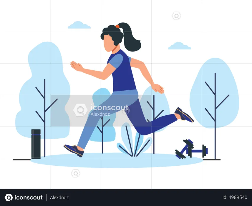 Woman Doing Jogging  Illustration