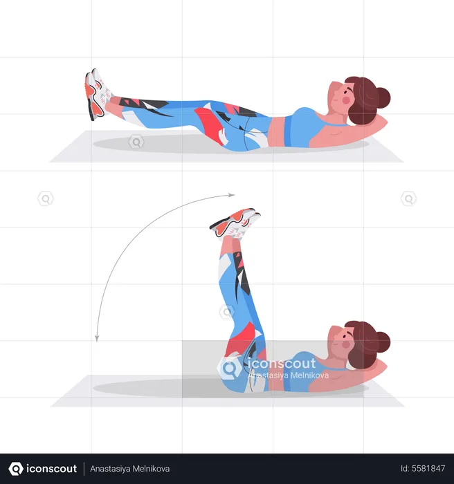 Woman doing leg exercise  Illustration
