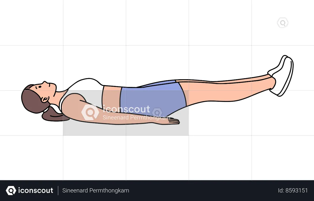 Woman doing Leg Raise exercise  Illustration