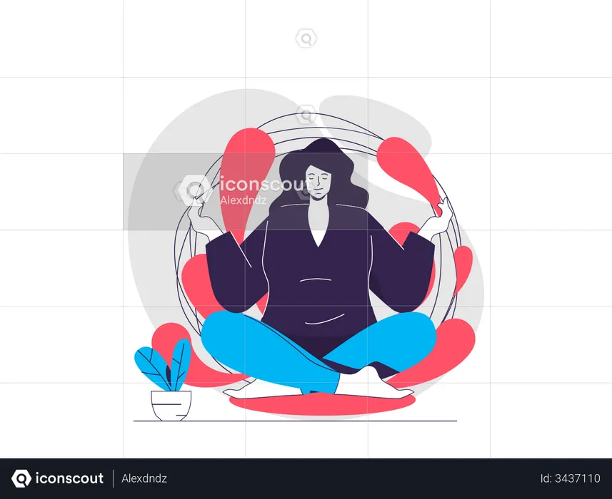 Woman doing Lotus pose  Illustration