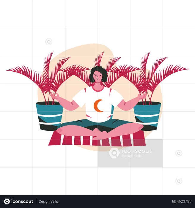 Woman doing Lotus yoga pose  Illustration