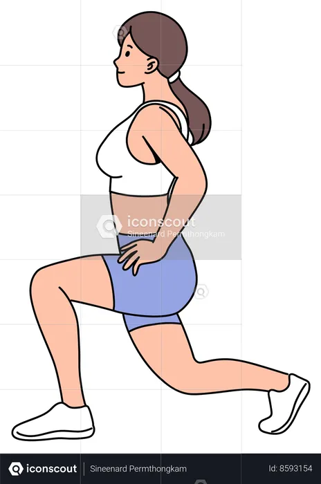 Woman doing Lunges  Illustration