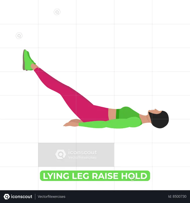 Woman Doing Lying Leg Raise Hold  Illustration