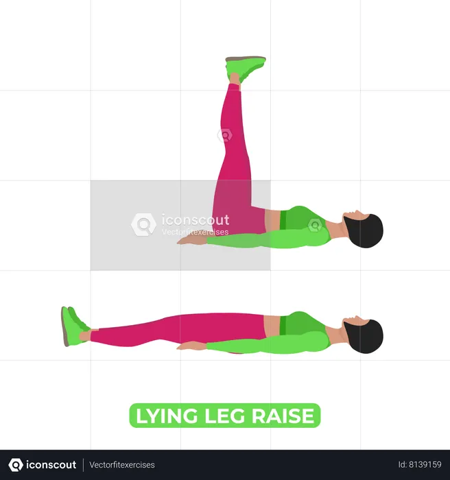 Woman Doing Lying Leg Raise  Illustration