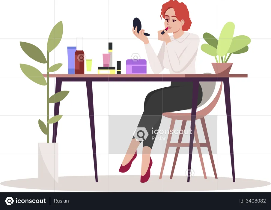 Woman doing makeup  Illustration