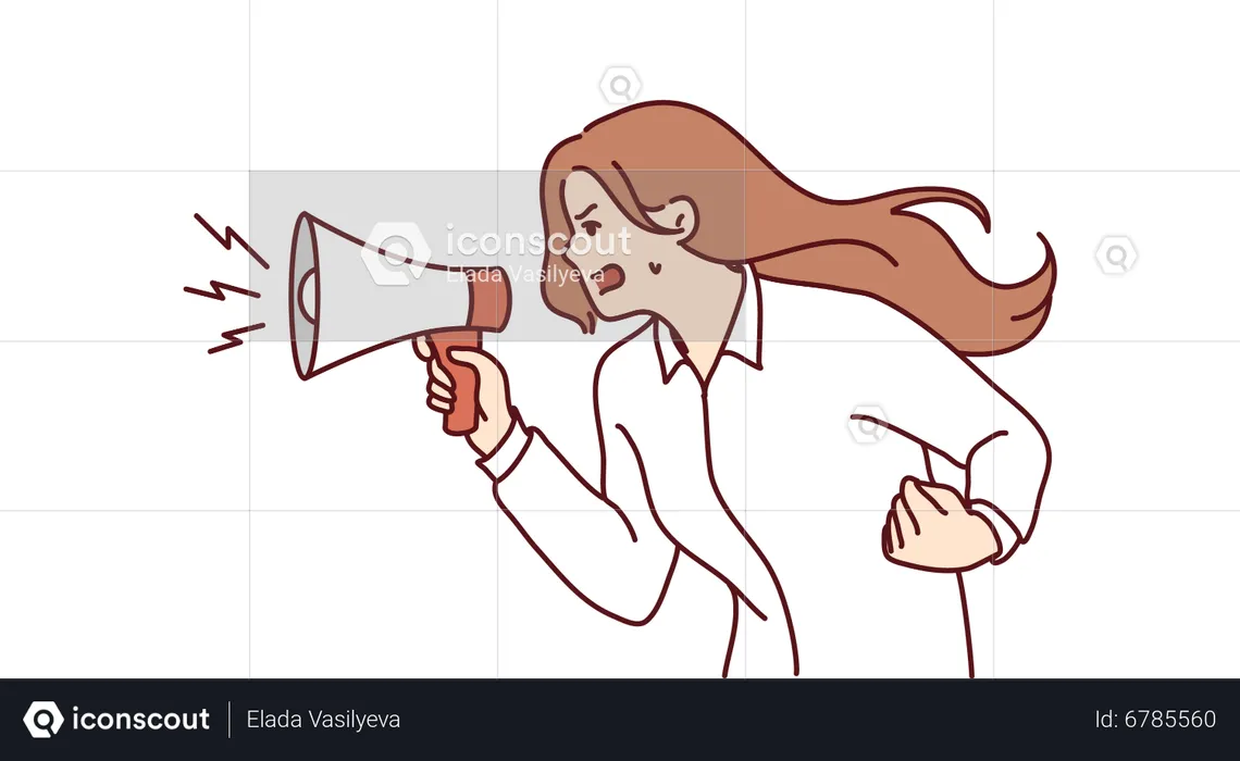 Woman doing marketing  Illustration