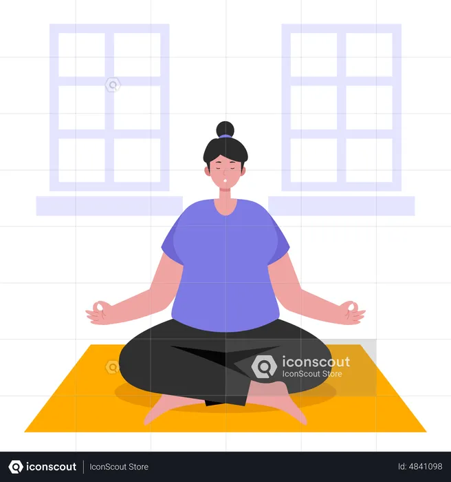 Woman doing meditation  Illustration