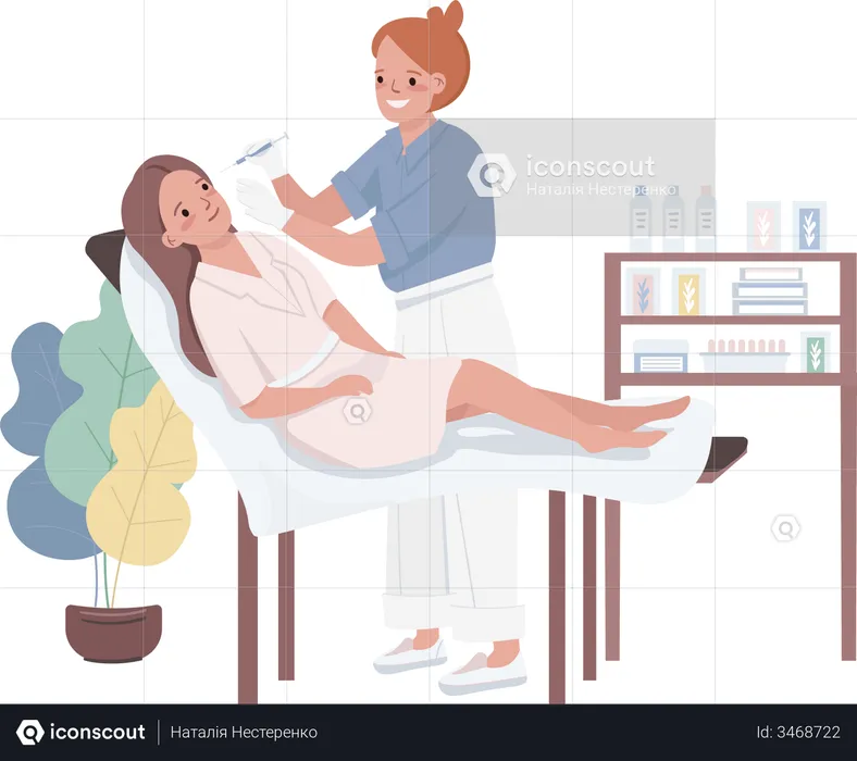 Woman doing Mesotherapy  Illustration
