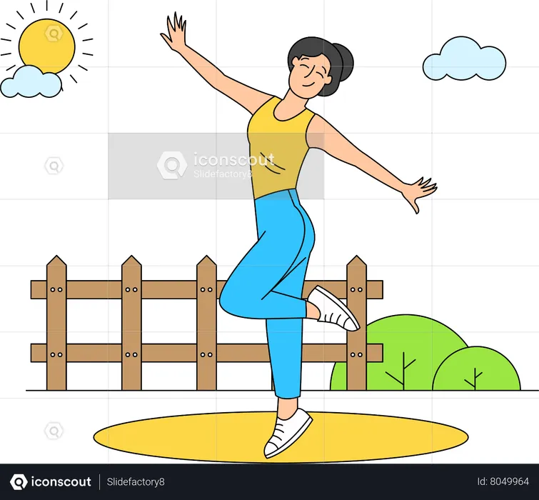 Woman doing morning exercise  Illustration