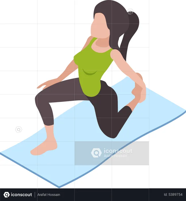 Woman doing morning workout  Illustration