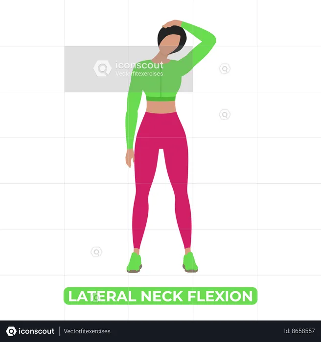 Woman Doing Neck Stretch  Illustration