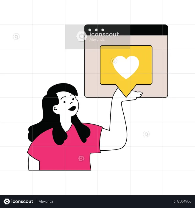 Woman doing online communication  Illustration