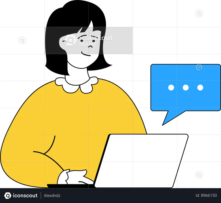 Woman doing online communication  Illustration