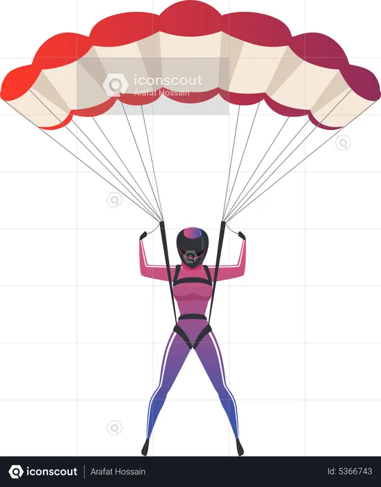 Woman doing paragliding  Illustration