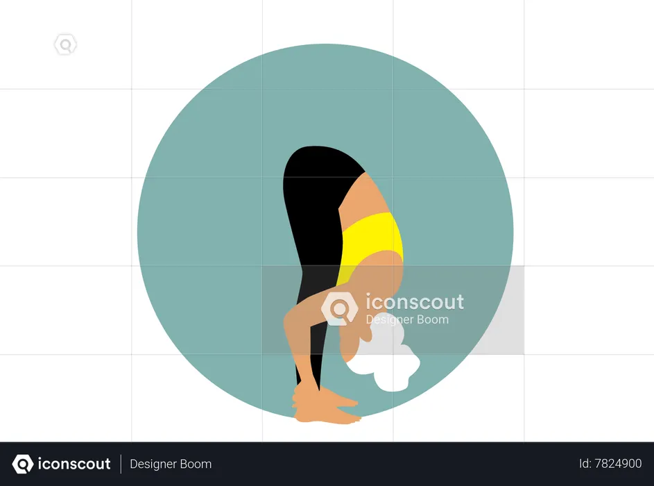 Woman doing Paschimottanasana  Illustration