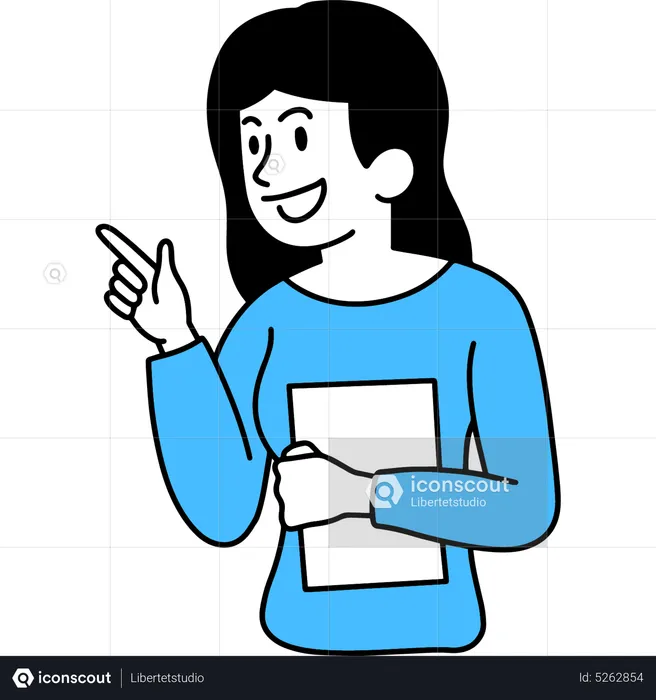 Woman doing presenting gesture  Illustration
