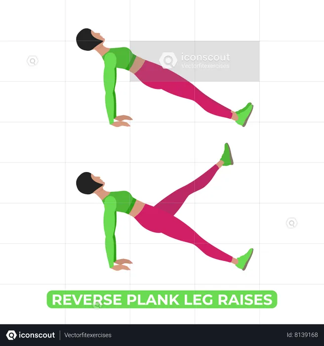 Woman Doing Reverse Plank Leg Raises  Illustration