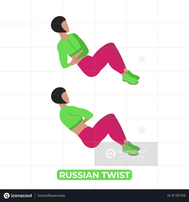 Woman Doing Russian Twist  Illustration