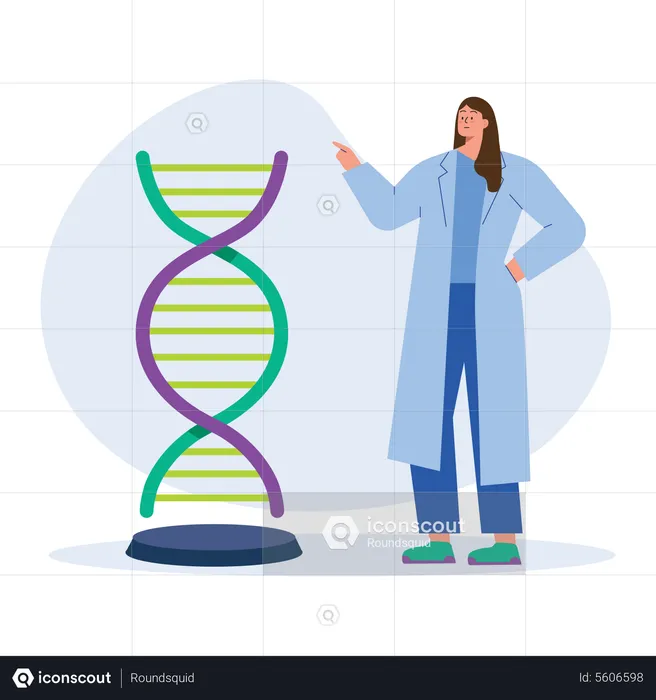 Woman doing Scientific research  Illustration