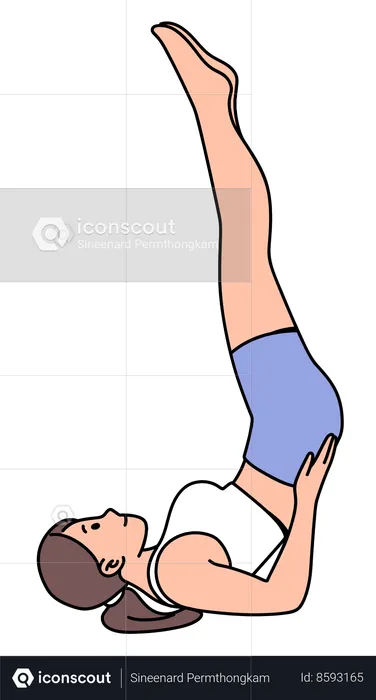 Woman doing Scissors exercise  Illustration