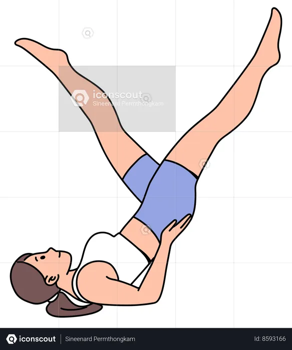 Woman doing  Scissors exercise  Illustration