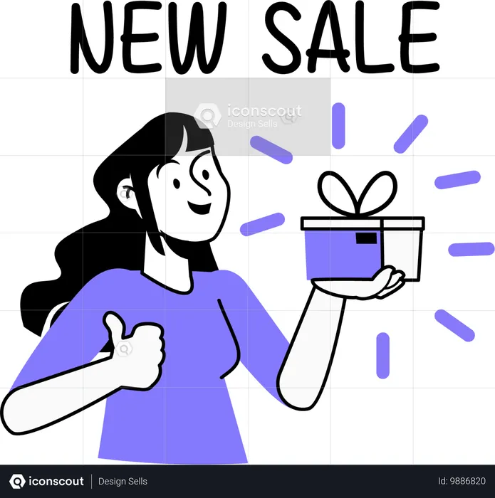 Woman doing shopping during sale  Illustration