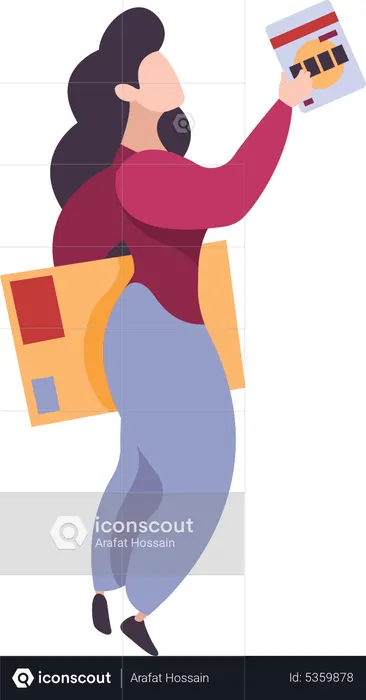 Woman doing shopping for goods  Illustration