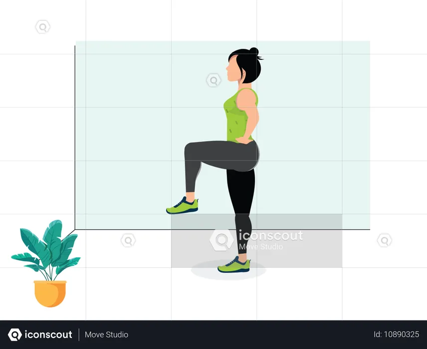 Woman doing Single-Leg Balance Hold  Illustration