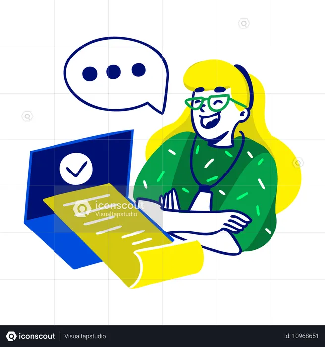 Woman doing Smart Contract  Illustration