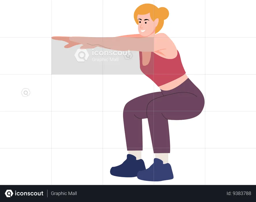 Woman doing squat workout  Illustration