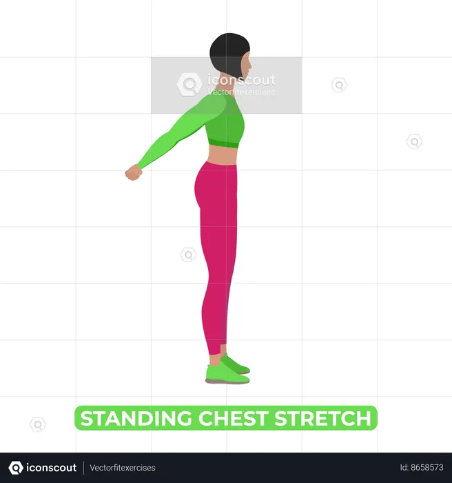 Woman Doing Standing Chest Stretch  Illustration