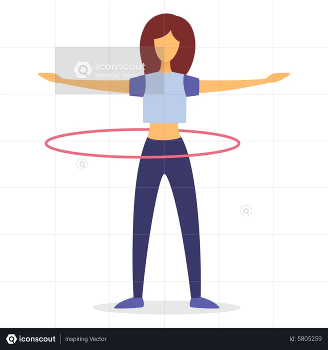 Woman doing stomach ring exercise  Illustration