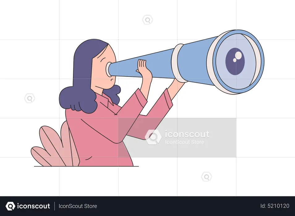 Woman doing trend Research  Illustration