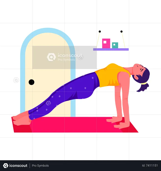 Woman doing Upward Plank  Illustration