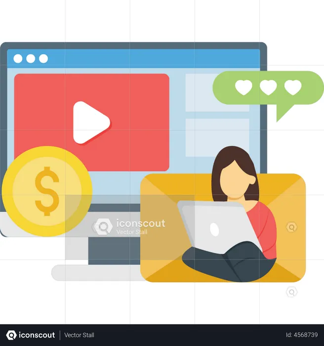 Woman doing video marketing  Illustration