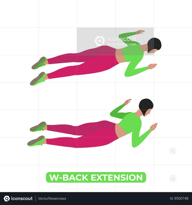Woman Doing W Back Extension  Illustration