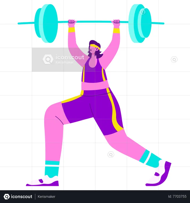Woman doing Weightlifter  Illustration