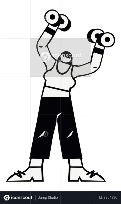 Woman doing Workout with dumbbell  Illustration