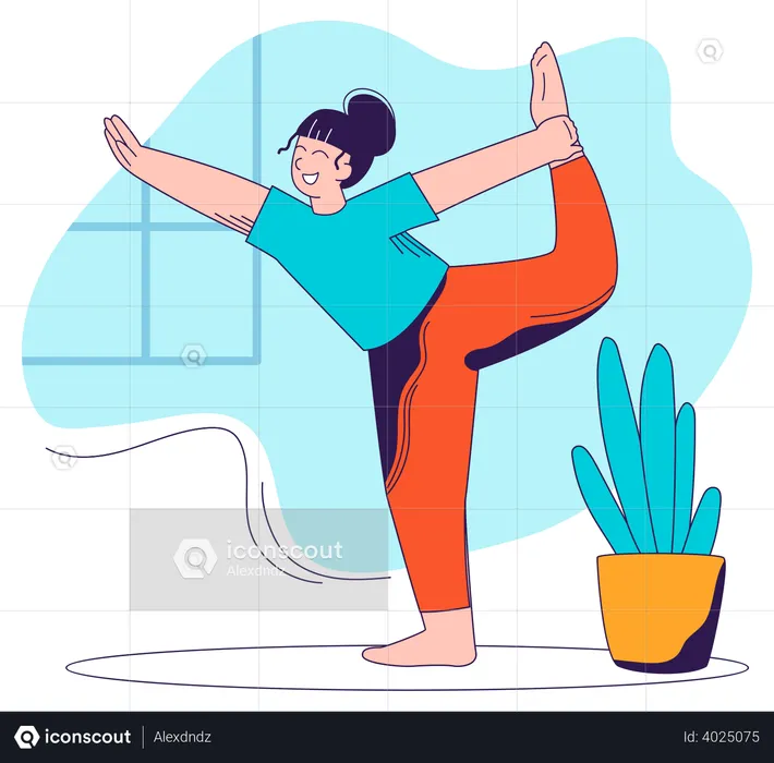 Woman Doing Yoga  Illustration