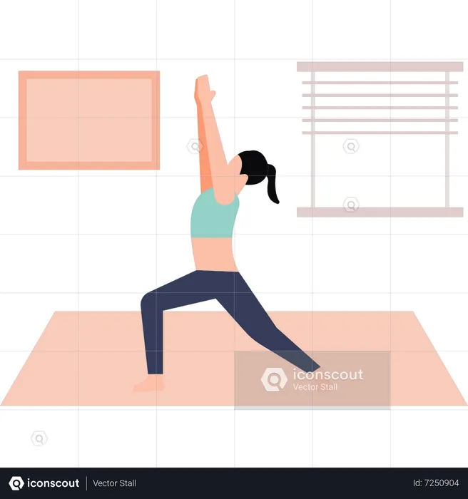 Woman Doing Yoga Exercise  Illustration