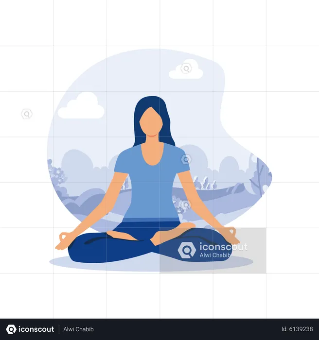 Woman doing yoga  Illustration