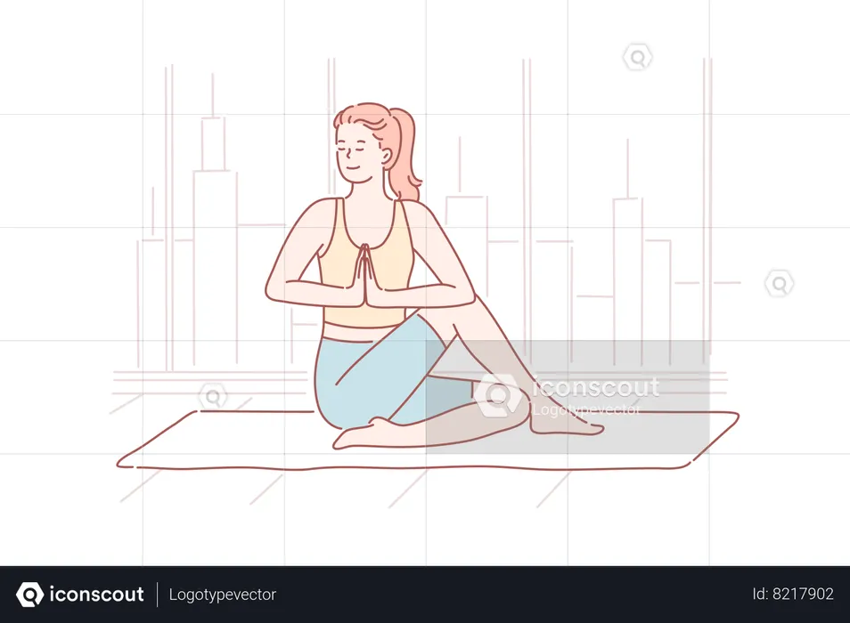 Woman doing yoga  Illustration