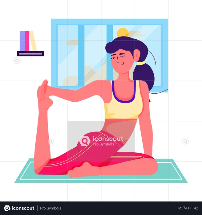 Woman doing Yoga Pose  Illustration